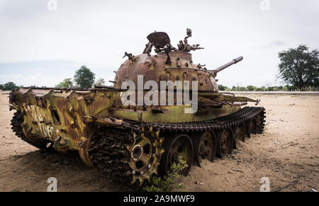 Reste der angolanischen Bürgerkrieg liegen in der Provinz Cunene aufgegeben. Stockfoto