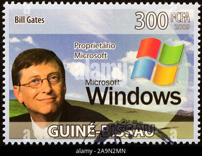 Bill Gates, Gründer von Microsoft Corporation, auf Briefmarke Stockfoto