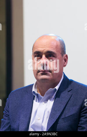 Bologna, Italien. 16. November 2019. Nicola Zingaretti, nationaler Sekretär der italienischen Demokratischen Partei (PD), während einer Veranstaltung der Region Emilia-Romagna Präsidentschaftskandidat Stefano Bonaccini am 16. November 2019 in Bologna, Italien zu unterstützen. Credit: Massimiliano Donati/Alamy leben Nachrichten Stockfoto