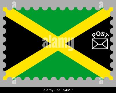 Flagge von Jamaika. Die ursprünglichen Farben und Proportionen. Einfach Vector Illustration, aus Ländern Flag gesetzt. Stock Vektor