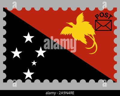 Schöne Flagge DES UNABHÄNGIGEN STAATES PAPUA-NEUGUINEA. Die ursprünglichen Farben und Proportionen. Einfach Vektor eps Abbildung 10, aus Ländern fla Stock Vektor