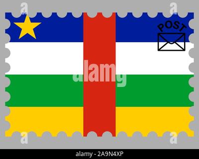 Nationalflagge von Zentralafrikanische Republik. Die ursprünglichen Farben und Proportionen. Einfach Vektor eps Abbildung 10, aus Ländern Flag gesetzt. Stock Vektor