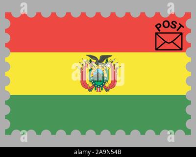 Nationalflagge von Plurinationalen Staat Boliviens. Die ursprünglichen Farben und Proportionen. Einfach Vector Illustration, aus Ländern Flag gesetzt. Stock Vektor