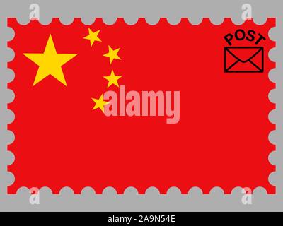 Flagge der Volksrepublik China. Die ursprünglichen Farben und Proportionen. Einfach Vector Illustration, aus Ländern Flag gesetzt. Stock Vektor