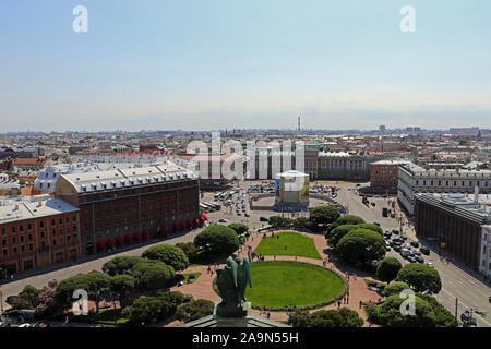 Blick über St. Petersburg von der St. Isaak Kathedrale Stockfoto