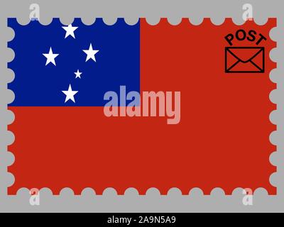Wunderschöne Nationalflagge von Unabhängigen Staat Samoa. Die ursprünglichen Farben und Proportionen. Einfach Vektor eps Abbildung 10, aus Ländern Flag gesetzt. Stock Vektor