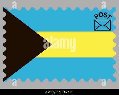 Nationalflagge von Commonwealth der Bahamas. Die ursprünglichen Farben und Proportionen. Einfach Vector Illustration, aus Ländern Flag gesetzt. Stock Vektor