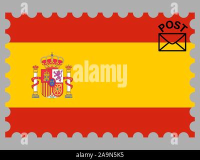 Schöne Flagge des Königreichs Spanien. Die ursprünglichen Farben und Proportionen. Einfach Vektor eps Abbildung 10, aus Ländern Flag gesetzt. Stock Vektor