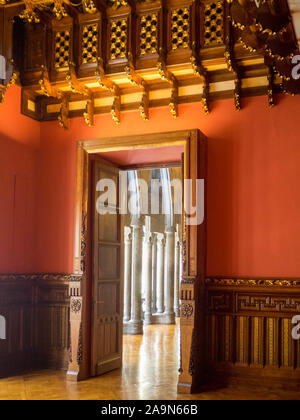 Der Besuchersaal des Guell Palastes Stockfoto