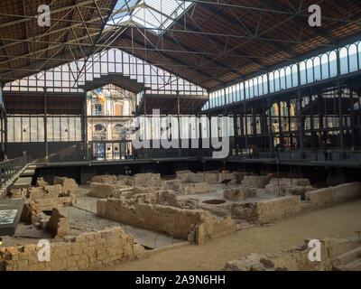 Born Cultural Center Innenansicht der Ruinen, Barcelona Stockfoto