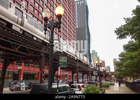 Erhöhte der u-bahn in Chicago, IL Stockfoto