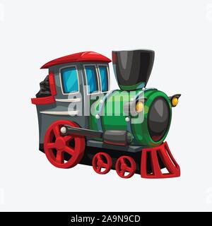Cartoon bunten Zug von Weiß Stock Vektor