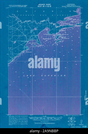 USGS TOPO Karte MInnesota MN Grand Portage 805485 1919 62.500 invertiert Wiederherstellung Stockfoto