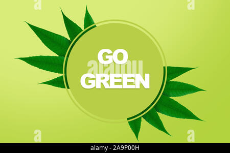 Stop Umweltverschmutzung grüne motivationale Banner, Panorama Stockfoto
