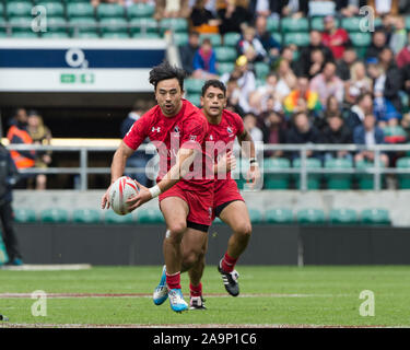 Twickenham, Surrey, Vereinigtes Königreich. Kanadier, Natham HIRAYAMA, ins Aktion während der Pool C Match, Kanada vs Neuseeland an der '2017 HSBC London Rugby Sevens", Samstag 20/05/2017 RFU. Twickenham Stadium, England [Pflichtfeld Credit Peter SPURRIER/Intersport Bilder] Stockfoto