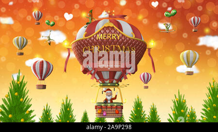 Hintergrund Weihnachten Design von funkelnden Lichtern Girlande, mit realistischen Geschenke, schwarzer Schneeflocke und Glitter gold Konfetti. Horizontale weihnachten Poster, Stockfoto