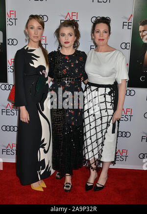 Los Angeles, USA. 17. Nov, 2019. Erin Doherty, Helena Bonham Carter, Olivia Colman besucht die "Krone" Premiere bei der AFI FEST 2019 präsentiert von Audi in TCL Chinese Theatre am 16. November 2019 in Hollywood, Kalifornien. Credit: Tsuni/USA/Alamy leben Nachrichten Stockfoto