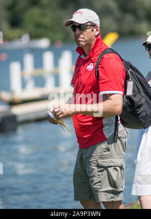 Henley. Berks, Großbritannien. Ohio State Coach, Mark Williams. 2017 Henley Regatta von Frauen. Rudern auf, Henley erreichen. Themse. Samstag, 17.06.2017. [Pflichtfeld Credit Peter SPURRIER/Intersport Bilder] Stockfoto