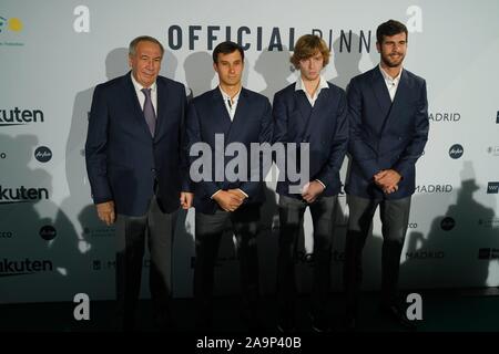 Madrid, Spanien. 16 Nov, 2019. team Fotoshooting für Davis Cup Offizielles Abendessen 2019 in Madrid am Samstag, den 16. November 2019 Credit: CORDON PRESSE/Alamy leben Nachrichten Stockfoto