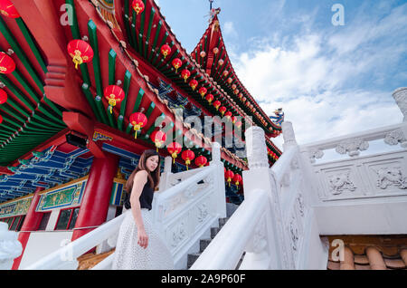 Thean Hou Tempel ist einer der ältesten und größten Tempel in Südostasien. Es ist eine beliebte Touristenattraktion in Kuala Lumpur in Malaysia. Stockfoto