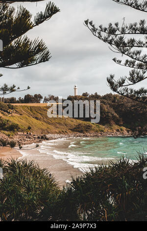 Yamba Strand an einem sonnigen Morgen. Yamba, New South Wales. Stockfoto