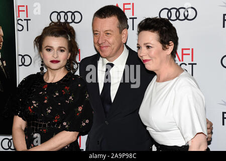 November 16, 2019, Tcl, Chinese Theater, Hollywood, Kalifornien: Helena Bonham Carter und Peter Morgan, Olivia Colman besucht AFI FEST 2019 präsentiert von Audi â € "die Krone" Premiere. (Bild: © Billy Bennight/ZUMA Draht) Stockfoto