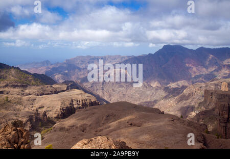 Gran Canaria, November, Aussicht vom Felsvorsprung Morro de Pajonales Stockfoto