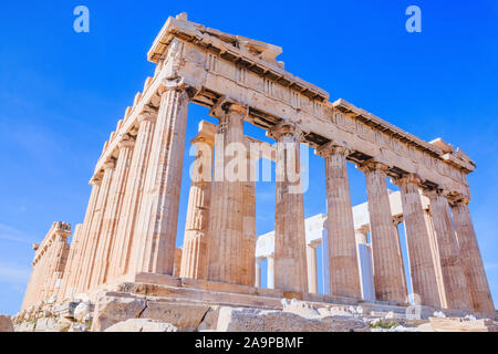 Athen, Griechenland. Parthenon Tempel auf der Akropolis von Athen, Griechenland. Stockfoto