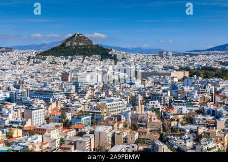 Athen, Griechenland. Panoramablick auf Athen, Griechenland. Stockfoto