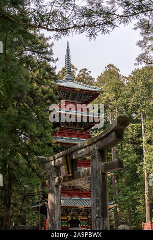 Tōshō-gū Shinto Schrein fünfstöckige Pagode in Nikko, Japan Stockfoto