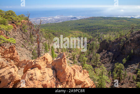 Teneriffa, Süden - zentrale Gemeinde Vilaflor, Mount Guajara - villaflor Wanderung, vulkanische Landschaften Stockfoto