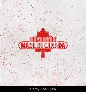 In Kanada Emblem. Maple Leaf roten Stempel. Nationalflagge. Vector Illustration. Stock Vektor