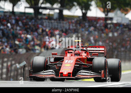 Sao Paulo, Brasilien. 16 Nov, 2019. 16 Charles Leclerc (Mco), Scuderia Ferrari SF 90, Aktion während der 2019-Formel-1-Weltmeisterschaft, Brasilien Grand Prix vom 15. bis 17. November in Sao Paulo, Brasilien - | Verwendung der weltweiten Kredit: dpa/Alamy leben Nachrichten Stockfoto