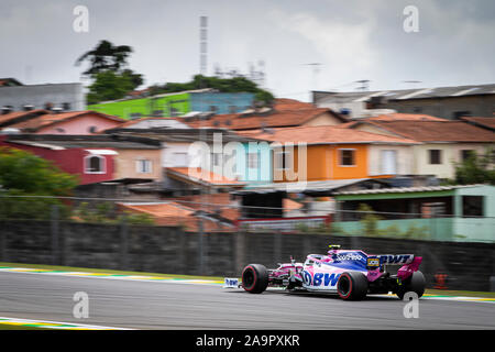 Sao Paulo, Brasilien. 16 Nov, 2019. 18 Spaziergang Lance (Can), SportPesa Racing Point F1 RP19, Sie kann während der 2019-Formel-1-Weltmeisterschaft, Brasilien Grand Prix vom 15. bis 17. November in Sao Paulo, Brasilien - | Verwendung der weltweiten Kredit: dpa/Alamy leben Nachrichten Stockfoto