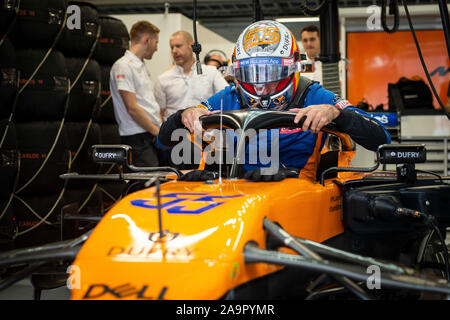 Sao Paulo, Brasilien. 16 Nov, 2019. Carlos Sainz (Spa), McLaren Renault F1 MCL34, Porträt während der 2019-Formel-1-Weltmeisterschaft, Brasilien Grand Prix vom 15. bis 17. November in Sao Paulo, Brasilien - | Verwendung der weltweiten Kredit: dpa/Alamy leben Nachrichten Stockfoto