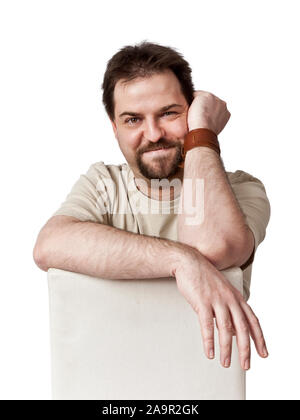 Ein hübscher junger Mann mit Spitzbart, Modelrelease, Stockfoto