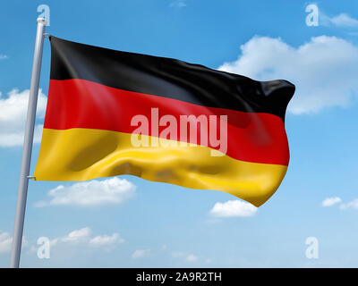 Ein Bild von einer deutschen Flagge im blauen Himmel Stockfoto