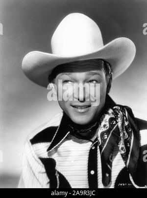 ROY ROGERS Werbung Portrait für mein Kamerad TRIGGER 1946 Regisseure Frank McDonald und Yakima Canutt Republik Bilder Stockfoto