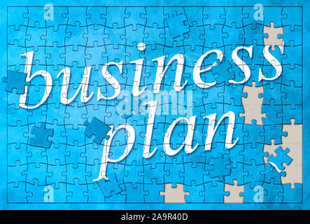 Ein Bild von einem business plan Puzzle Stockfoto