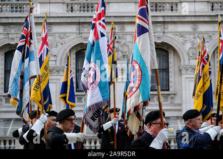 Kenotaph, Whitehall, London, UK. 17. November 2019. Die jährlichen 85 jüdischen militärischen Association (AJEX) Zeremonie und die Parade geht vorbei das Ehrenmal. Quelle: Matthew Chattle/Alamy leben Nachrichten Stockfoto