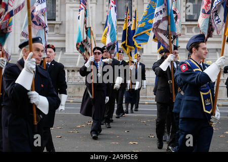 Kenotaph, Whitehall, London, UK. 17. November 2019. Die jährlichen 85 jüdischen militärischen Association (AJEX) Zeremonie und die Parade geht vorbei das Ehrenmal. Quelle: Matthew Chattle/Alamy leben Nachrichten Stockfoto