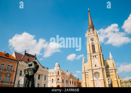 Der Name der Kirche am Platz der Freiheit in Novi Sad, Serbien Stockfoto