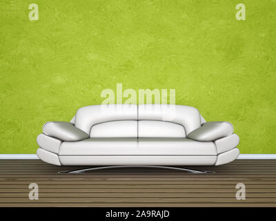 Ein Bild von einem schönen cremefarbenen Sofa Stockfoto