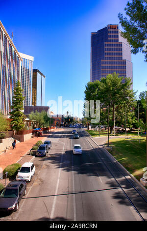 Anzeigen von W Congress Street in der Innenstadt von Tucson AZ Stockfoto