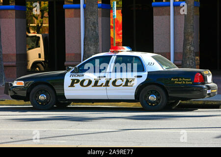 Tucson Police Department Black und White Cruiser bis geparkt Downtown in diesem Arizona Stadt. Stockfoto