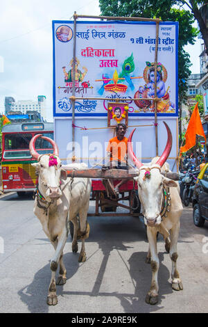 Indischer Mann nimmt am Janmashtami Festival in Mumbai Indien Teil Stockfoto