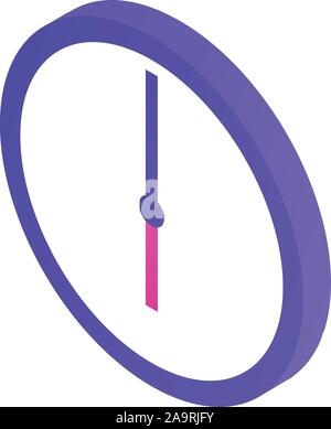 Home Wanduhr Symbol, isometrische Stil Stock Vektor