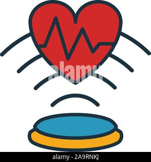 Heartbeat Sensor Symbol. Einfaches Element von Sensoren icons Collection. Creative Heartbeat Sensor Symbol ui, ux, Anwendungen, Software und Infografiken Stock Vektor