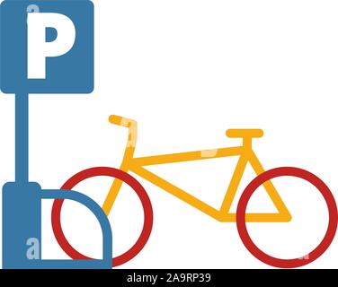 Fahrrad parken Symbol. Einfaches Element von Stadt Elemente icons Collection. Kreative Fahrrad parken Symbol ui, ux, Anwendungen, Software und Infografiken Stock Vektor