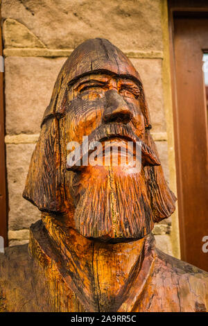 Viking Kopf Carving in Reykjavik, Island Stockfoto